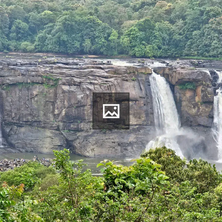 Athirappilly Falls in Rainforest