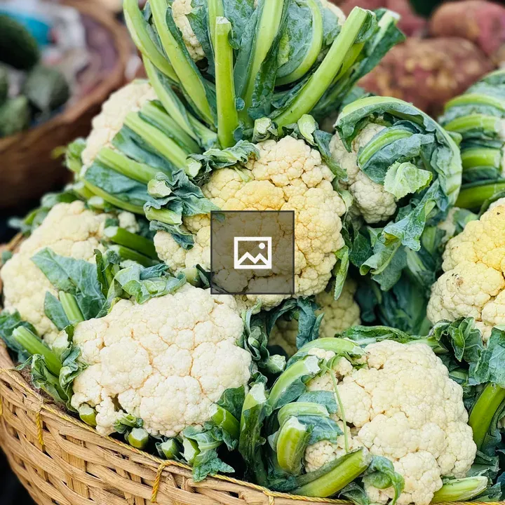 Cauliflower in a woven basket