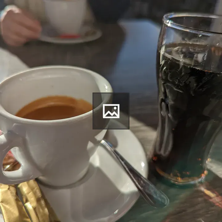 Double espresso and Coke Zero cup