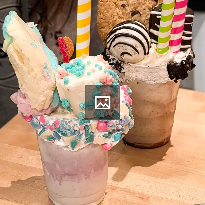 Two ice cream shakes