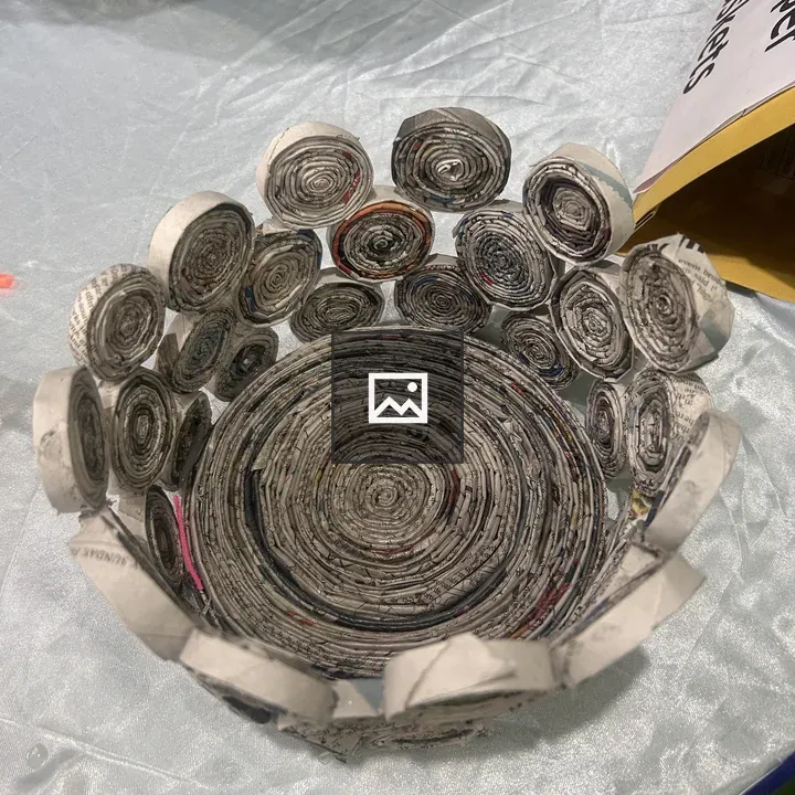 Handmade newspaper bowl