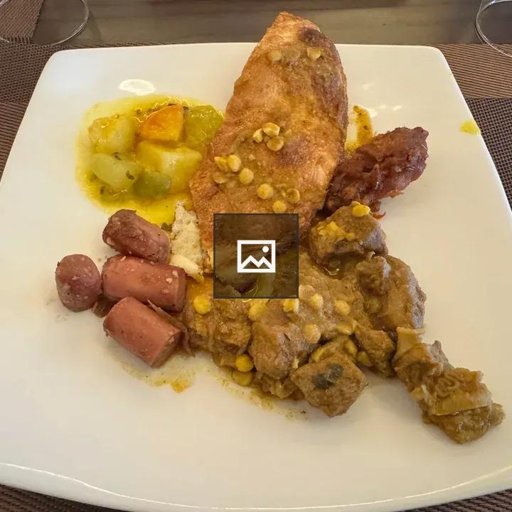 Breakfast Plate with Curry and Sausage