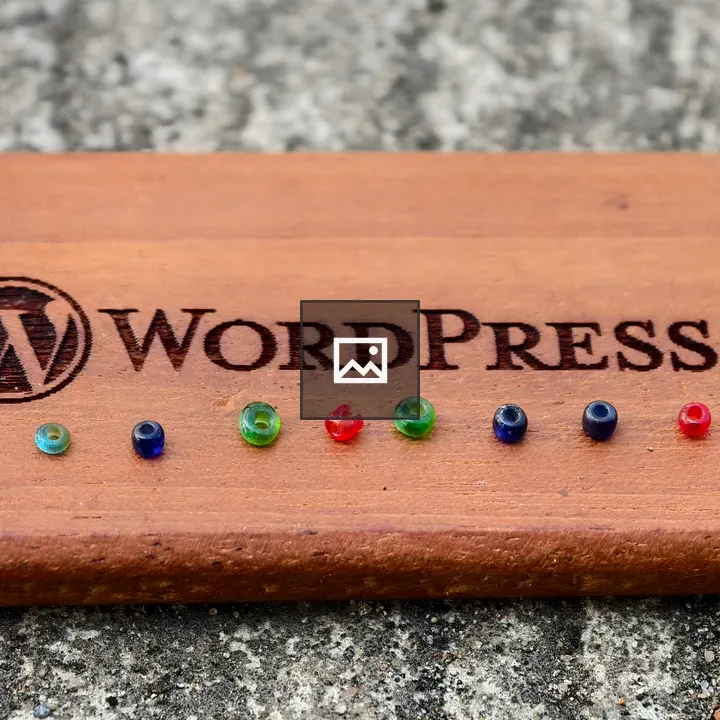 WordPress logo block on concrete