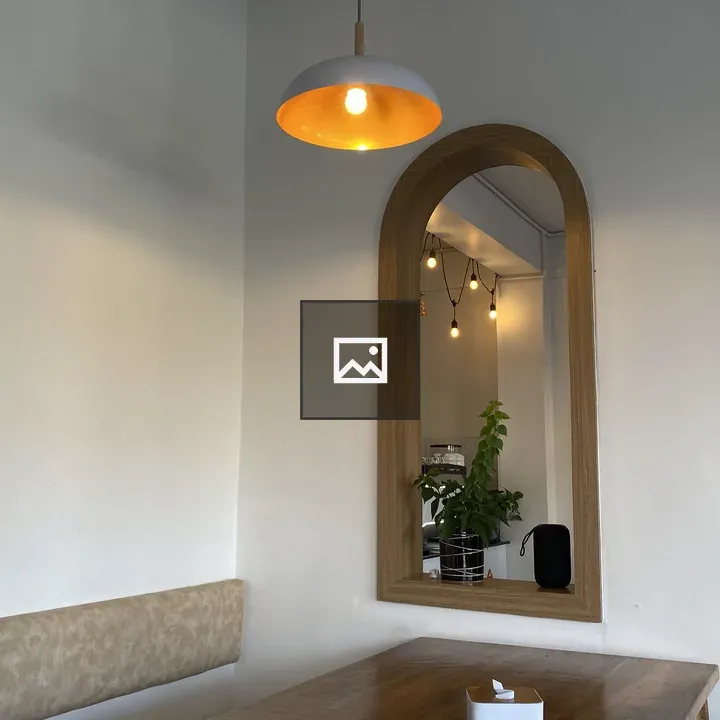 Indoor scene with wooden table and plants