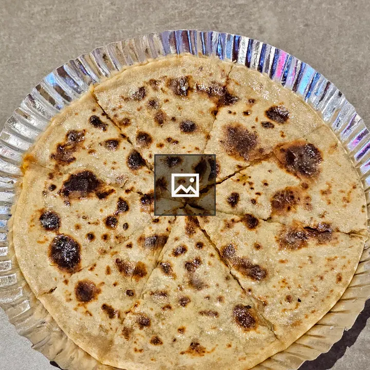 Aloo Paratha Slices on Foil Plate