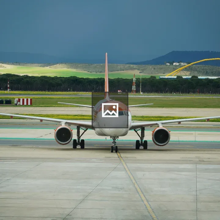Commercial airplane on runway