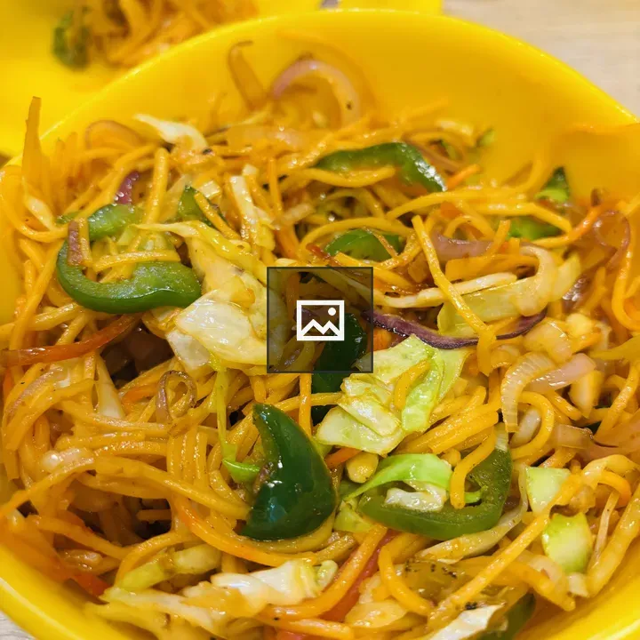 Chowmins in Yellow Bowl