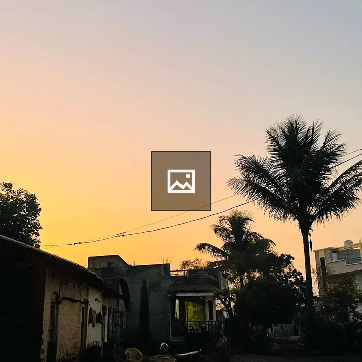Sunset silhouette over residential area