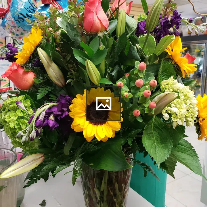 Flower Arrangement on Shop Counter