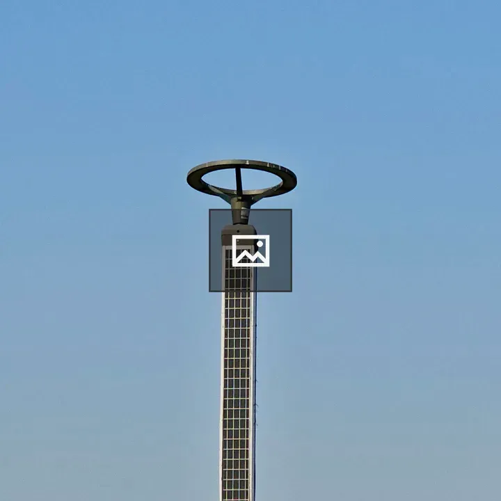 Solar-powered light pole with circular top