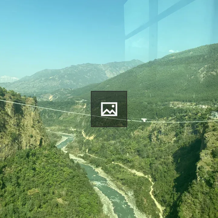 Wire bridge over Kaligandaki River valley