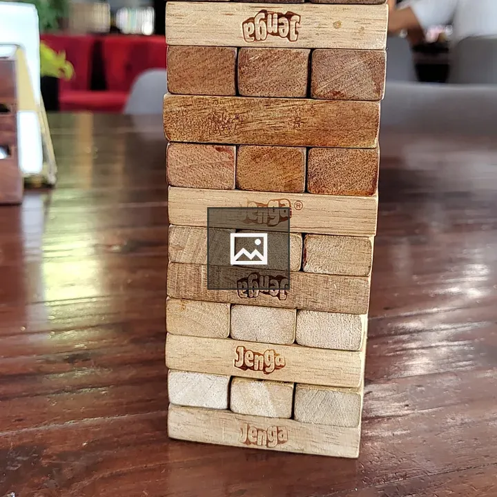 Jenga stack closeup