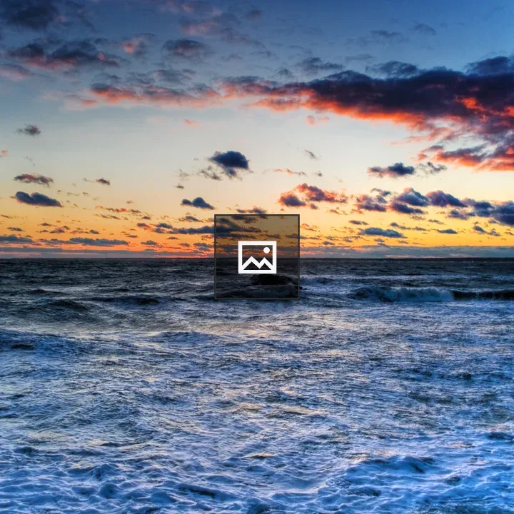 Sunset over the Atlantic Waves