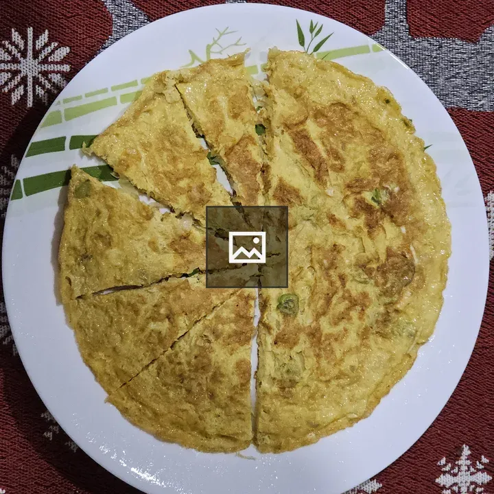 Spanish omelette with greens