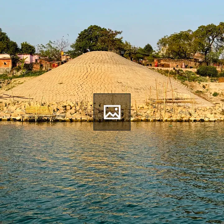 Brick structure by the river