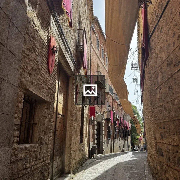 Narrow Cobblestone Street in Toledo
