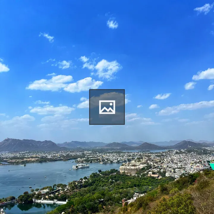 Aerial City View Over Lake and Islands