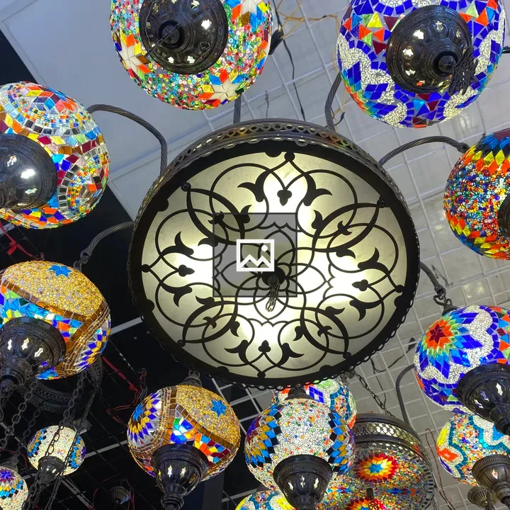 Colorful mosaic Turkish lamps