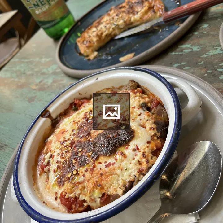 Two Greek Dishes at a Small Bistro
