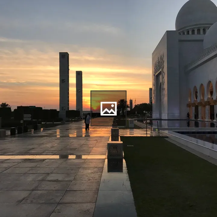 Mosque Exterior at Sunset