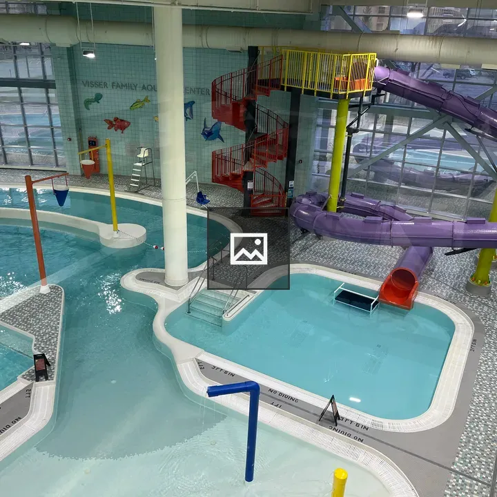 Elaborate swimming pools with slides