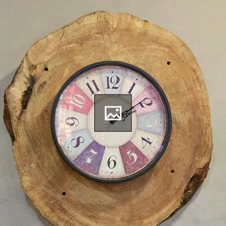 Wall Clock on Wood Slab