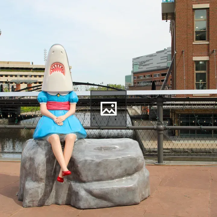 Shark Girl fiberglass sculpture