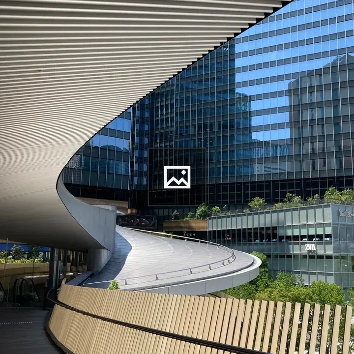 Curved Metallic Walkway