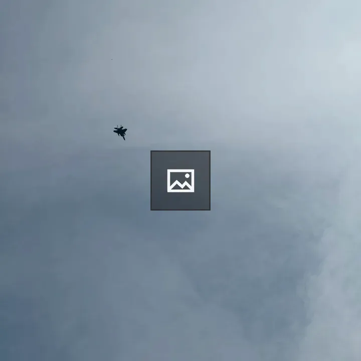 US fighter jet in blue sky