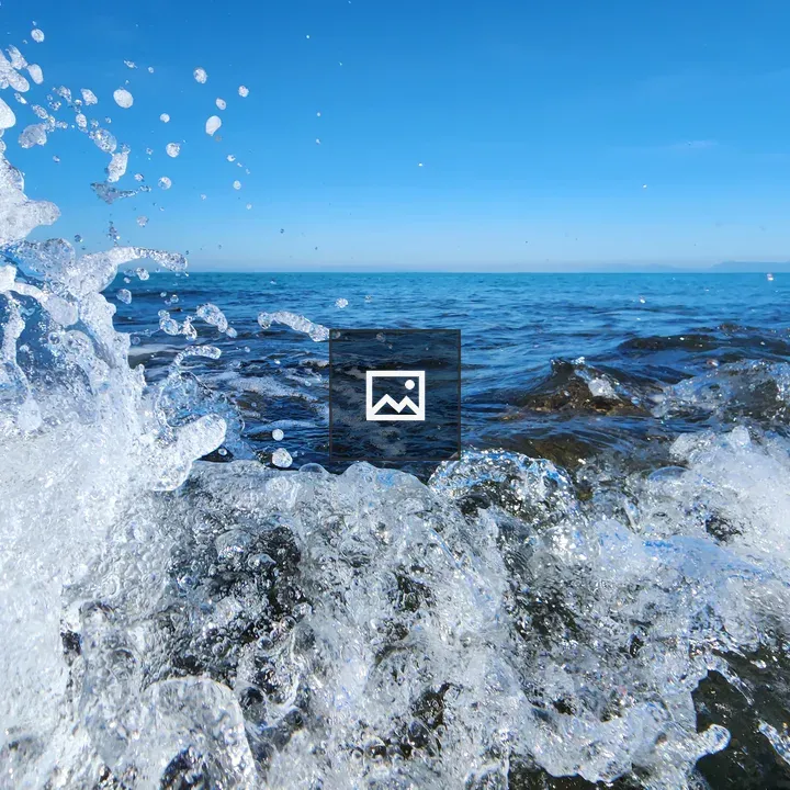 Sea waves crashing on rocks