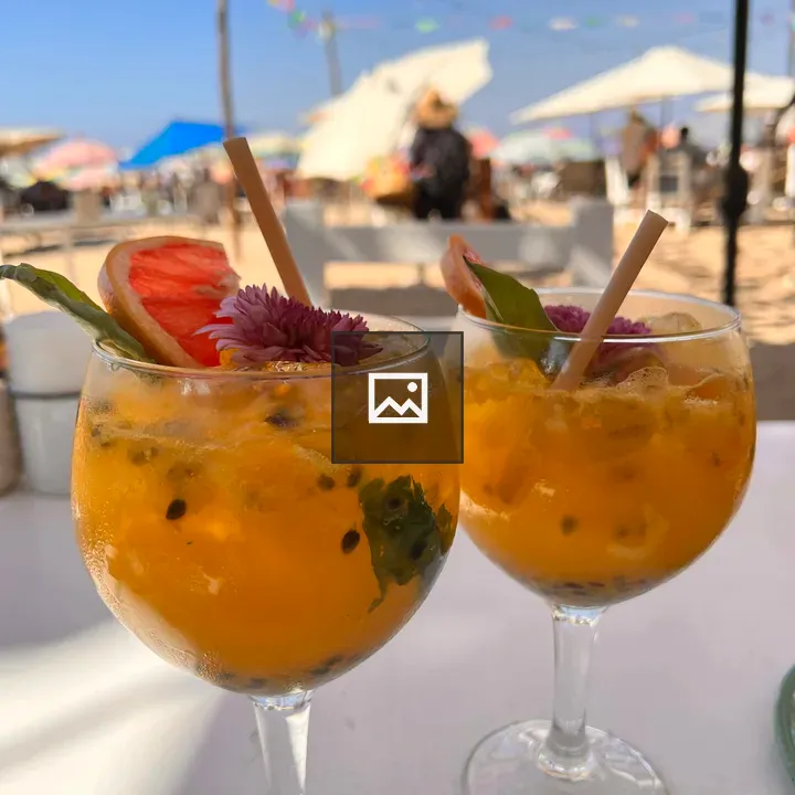 Two Fruity Cocktail Glasses