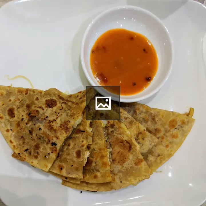 Roti stuffed with cheese and veggies