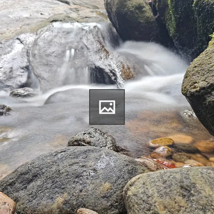Rocky stream with flowing water
