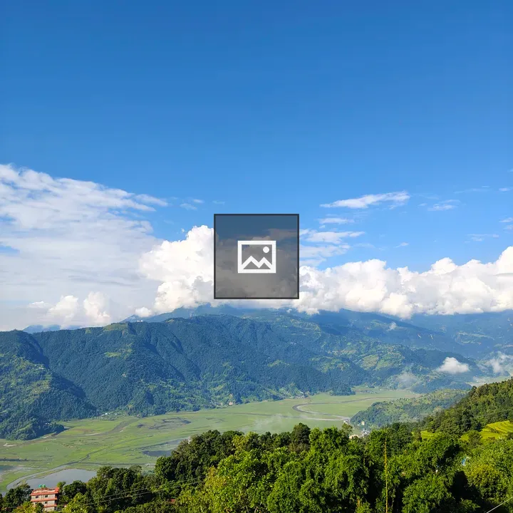 Panoramic valley with mountains and trees