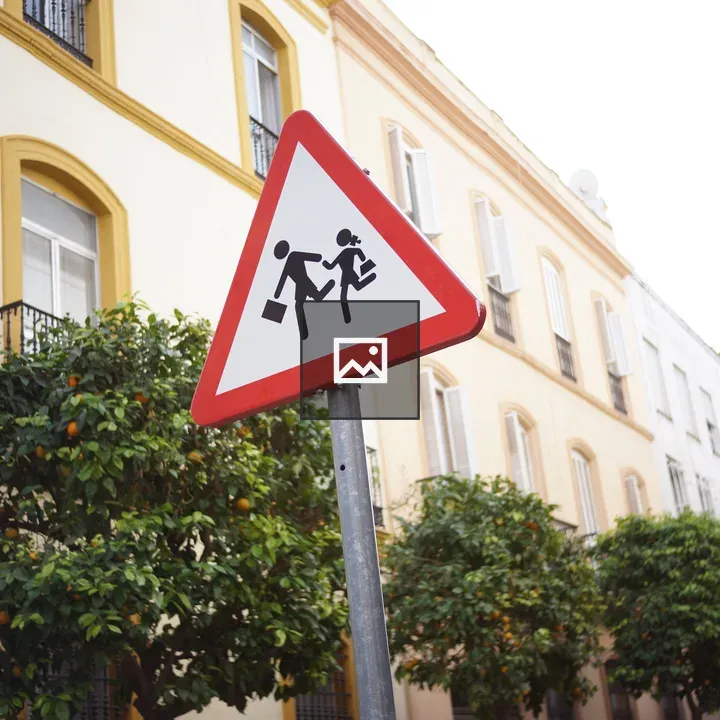 School crossing traffic sign