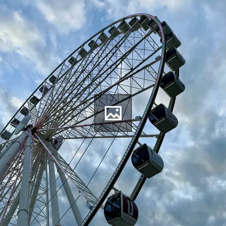 White Ferris Wheel at Dusk