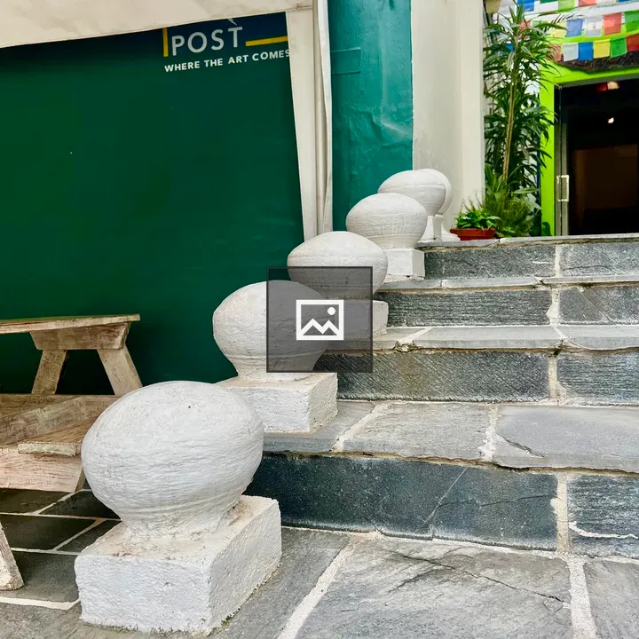 Stone staircase with balusters