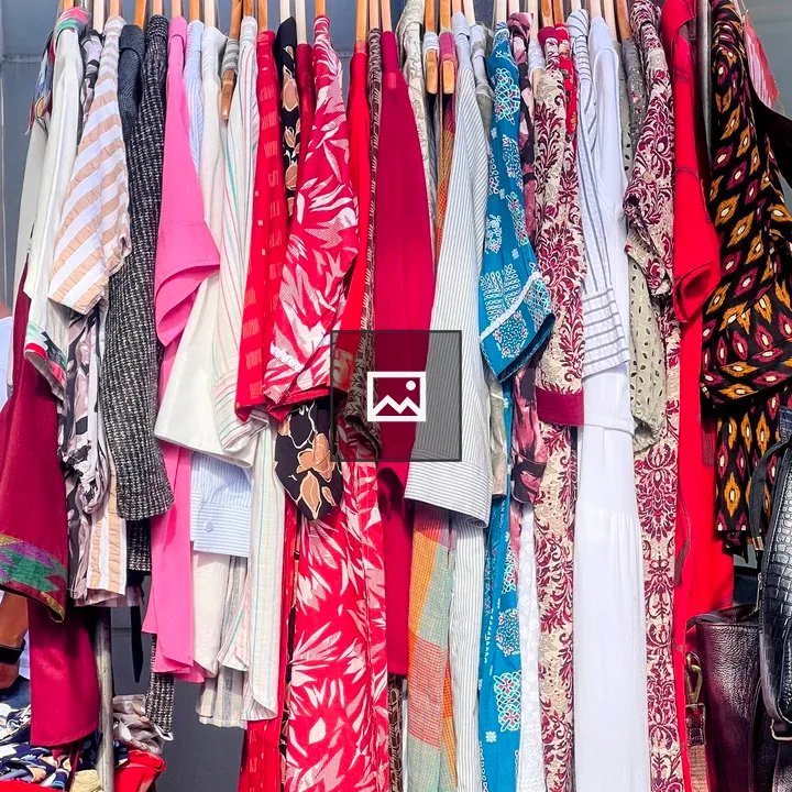 Clothing Rack with Colorful Shirts
