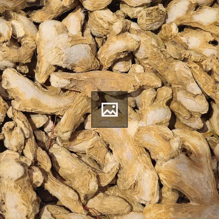 Dried ginger pieces close-up