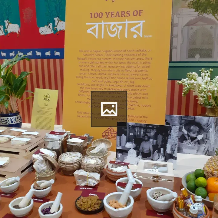 Display table of bazaar ingredients