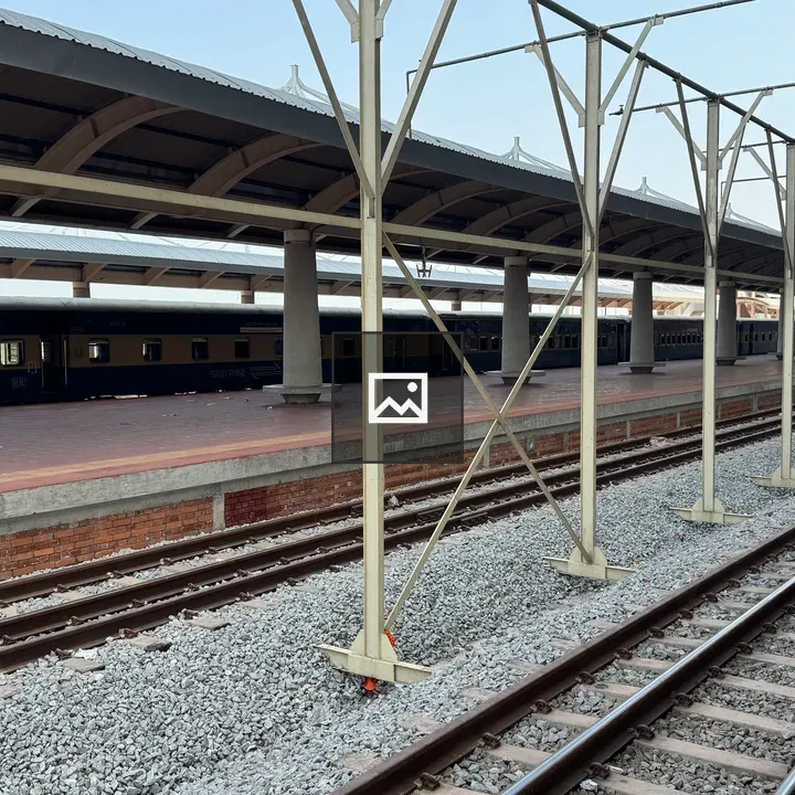 Empty railway station platform