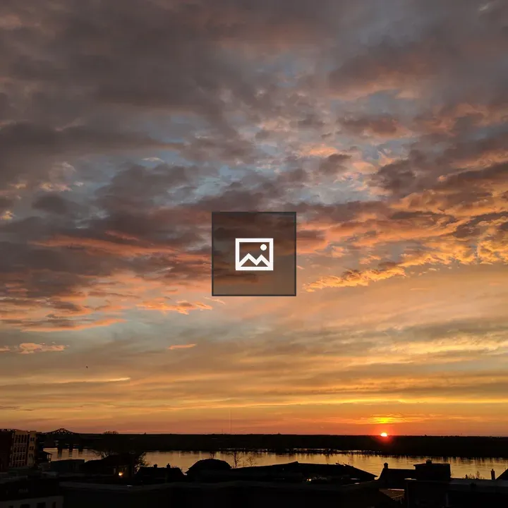 Sunset over the Mississippi River