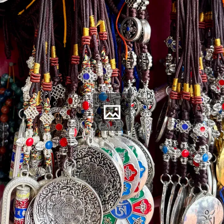 Hanging Beads and Silver Pendants