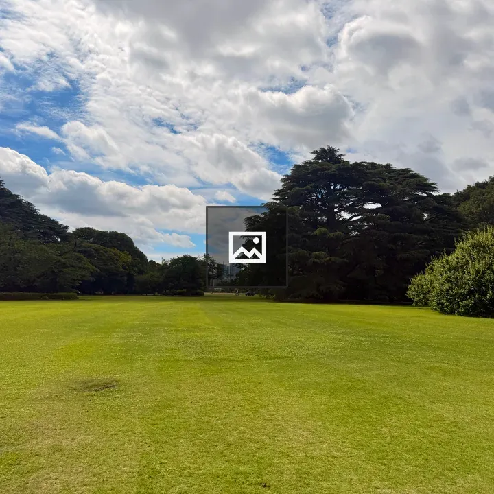 Lawn at Shinjuku Gyoen with Trees