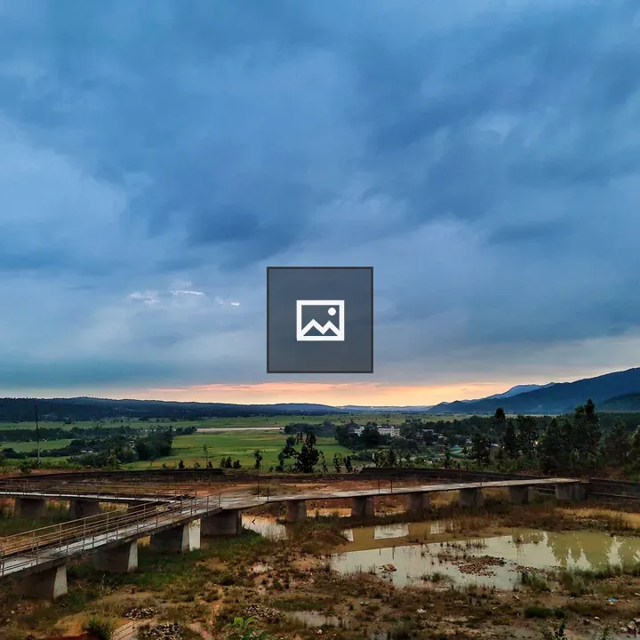 Twilight Landscape with Unfinished Bridge