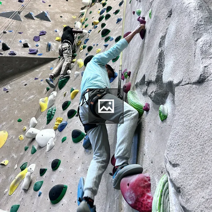 Rock climbing scene in East Vancouver