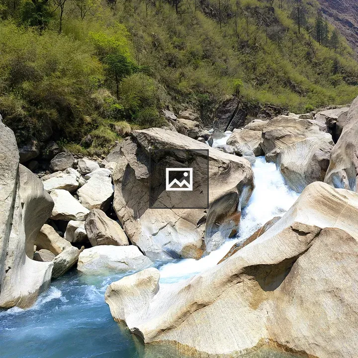 Mountain stream over rocks
