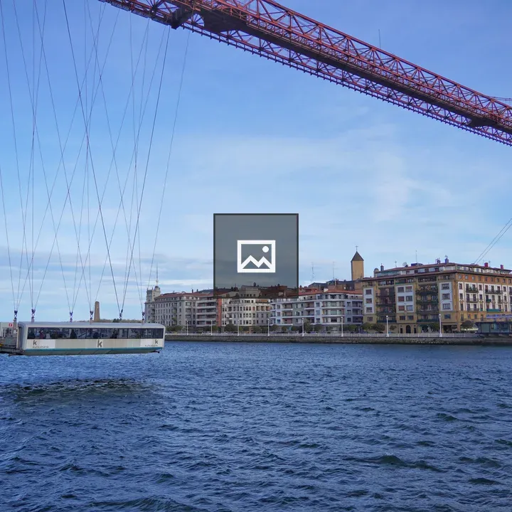 Ferry on a red bridge in Getxo