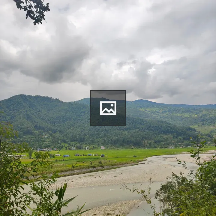 Valley scene with green hills