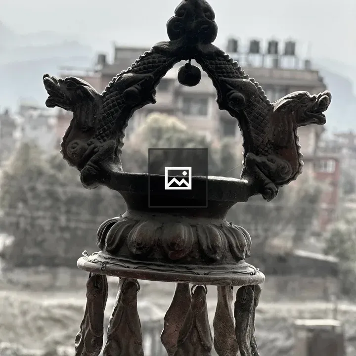 Ornate metal hanging lamp